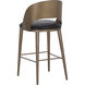 Dezirae 41 inch Antique Brass / Charcoal Black Leather Barstool